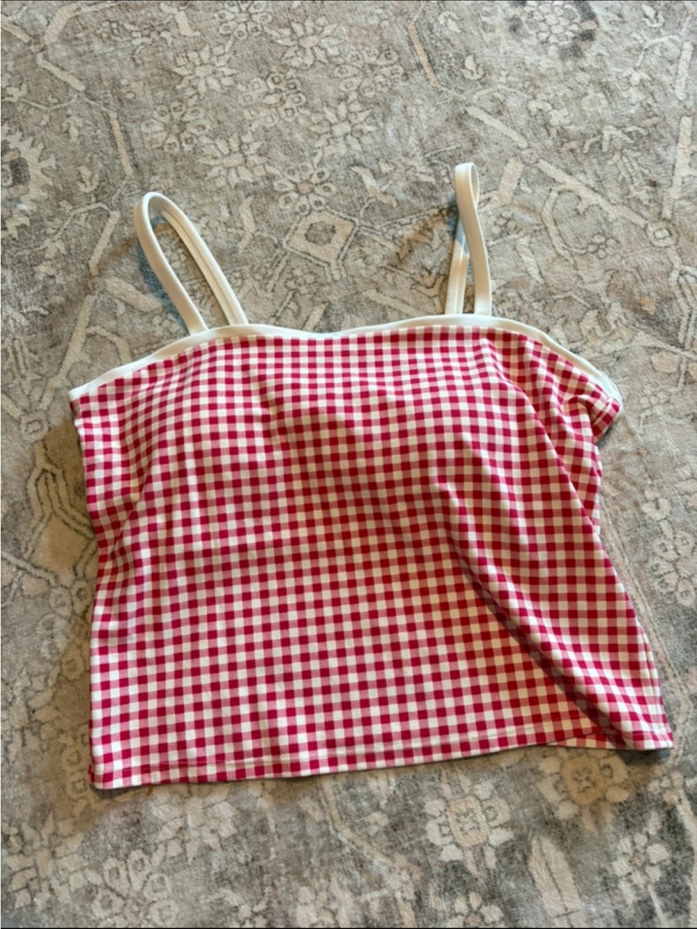 all in motion Red and White Gingham Tank